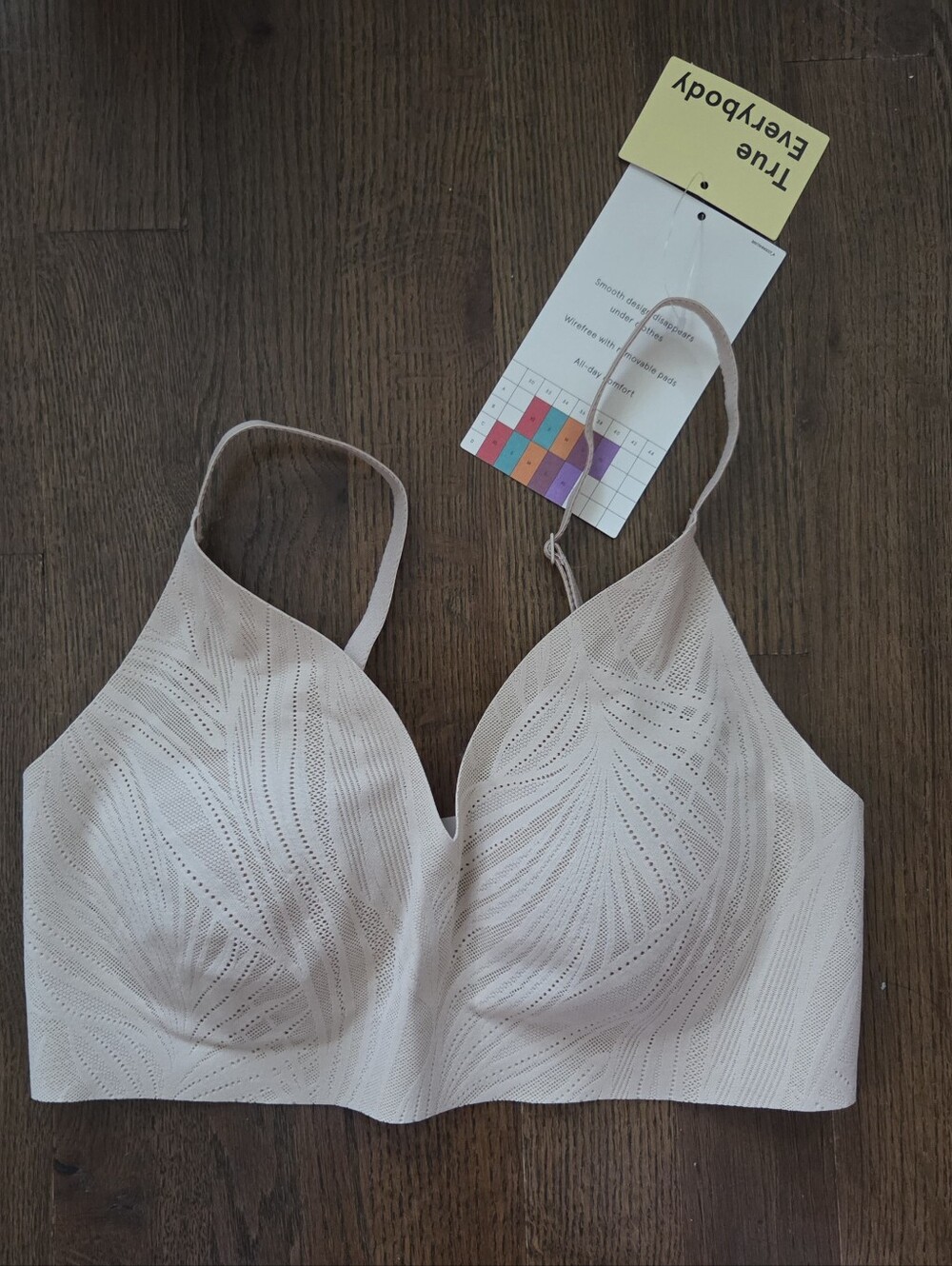 New True & Co Womens Small Nude Triangle Bralette